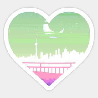 Genderfae night cityscape subtle heart Sticker